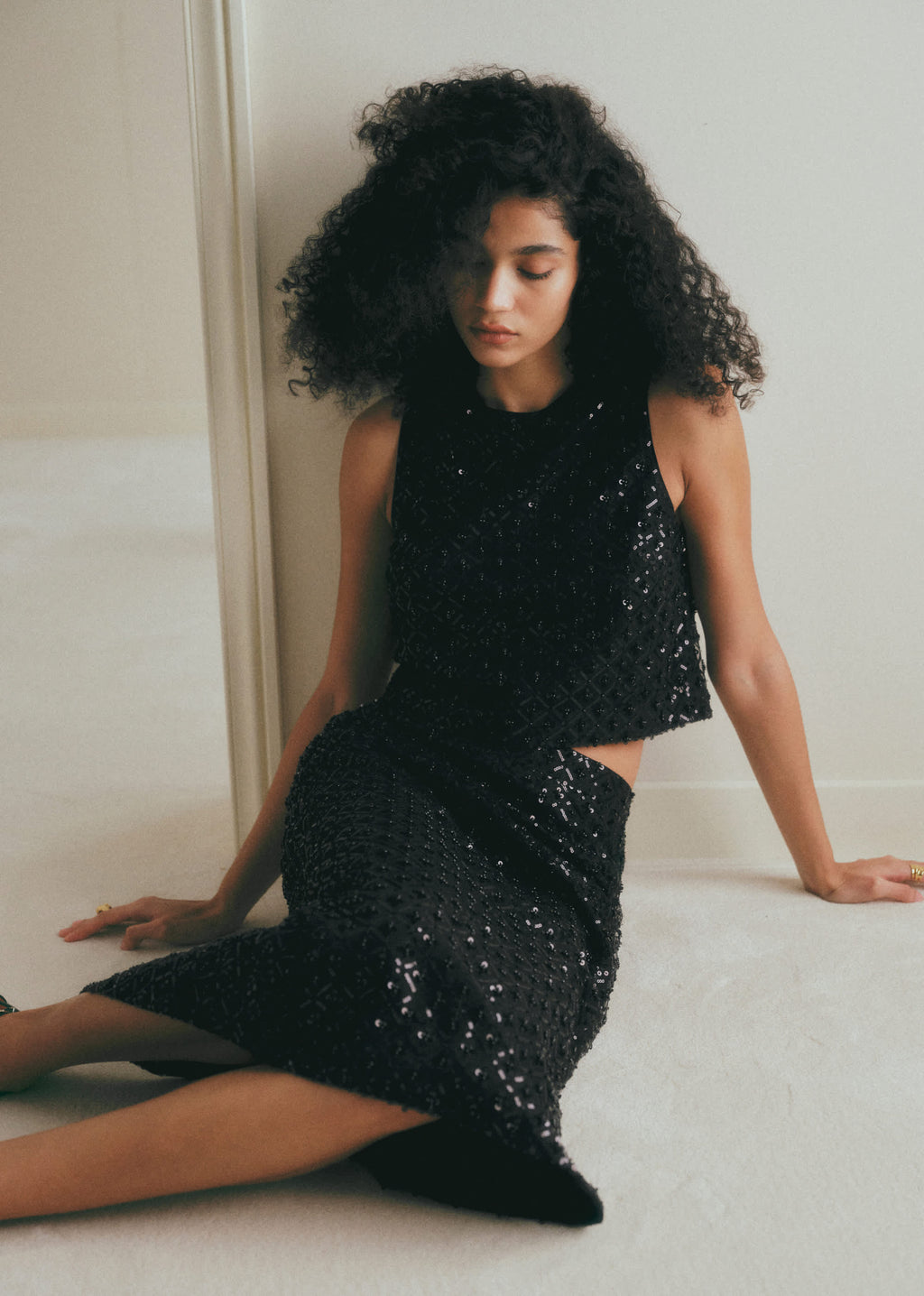 Top Doria - Sequins Noirs