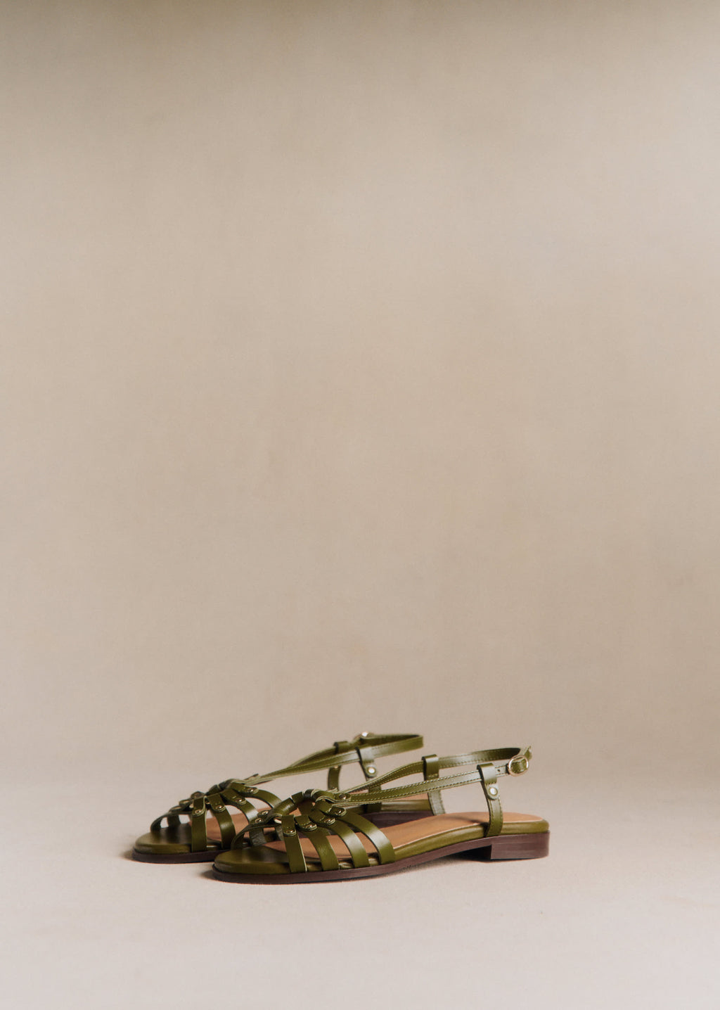 Sandales Low Iris - Vert Olive Lisse