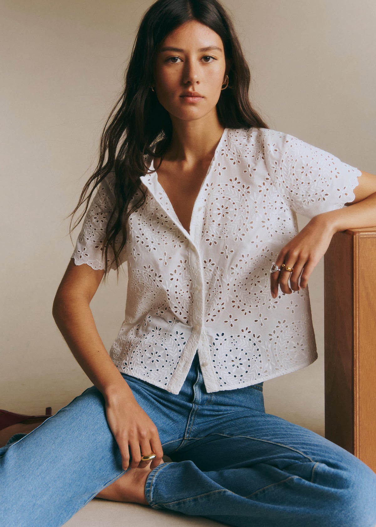 Chemise MANON - Broderie Unie Ecru