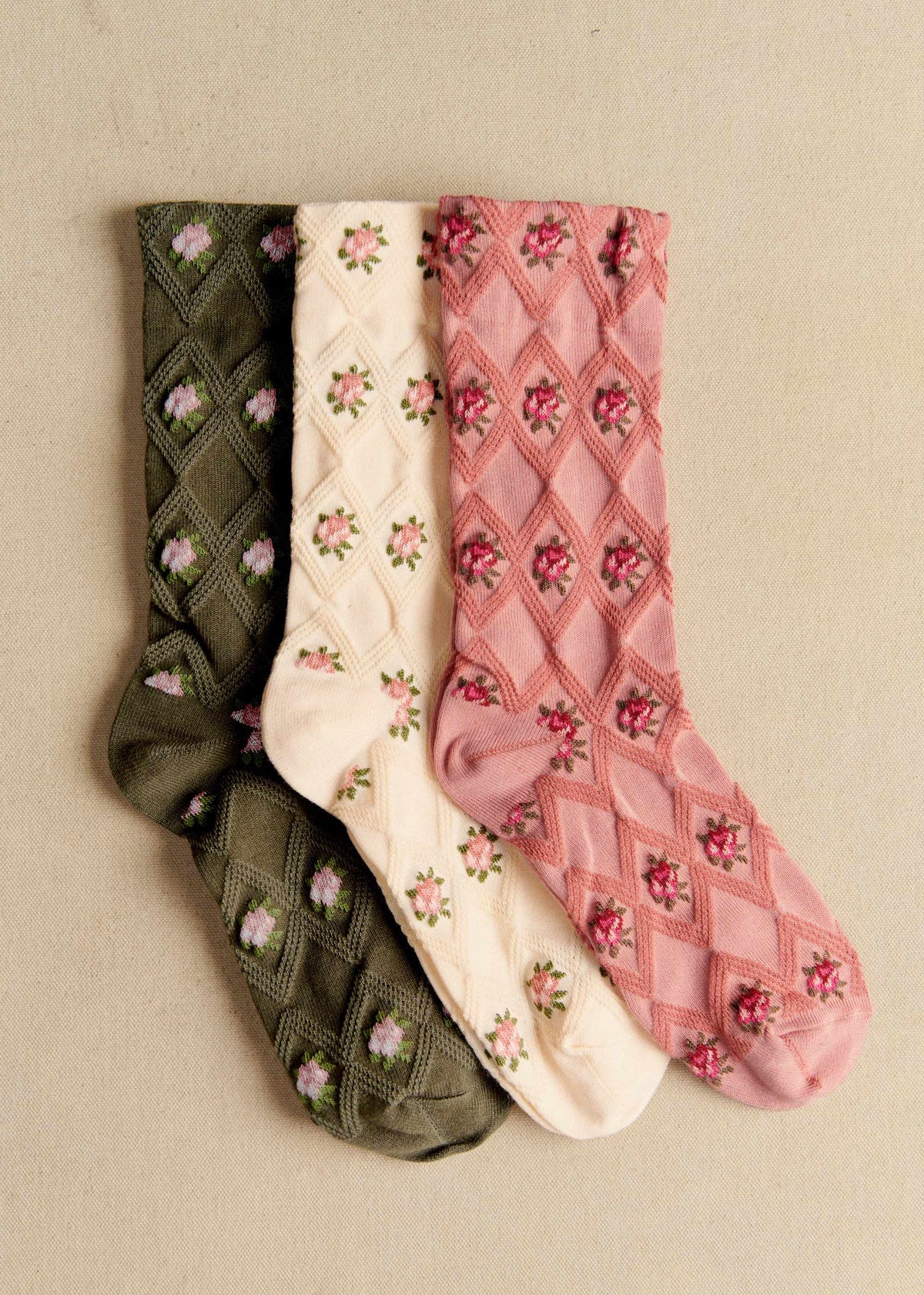Coffret 3 chaussettes Julia - Fleurs Vintage