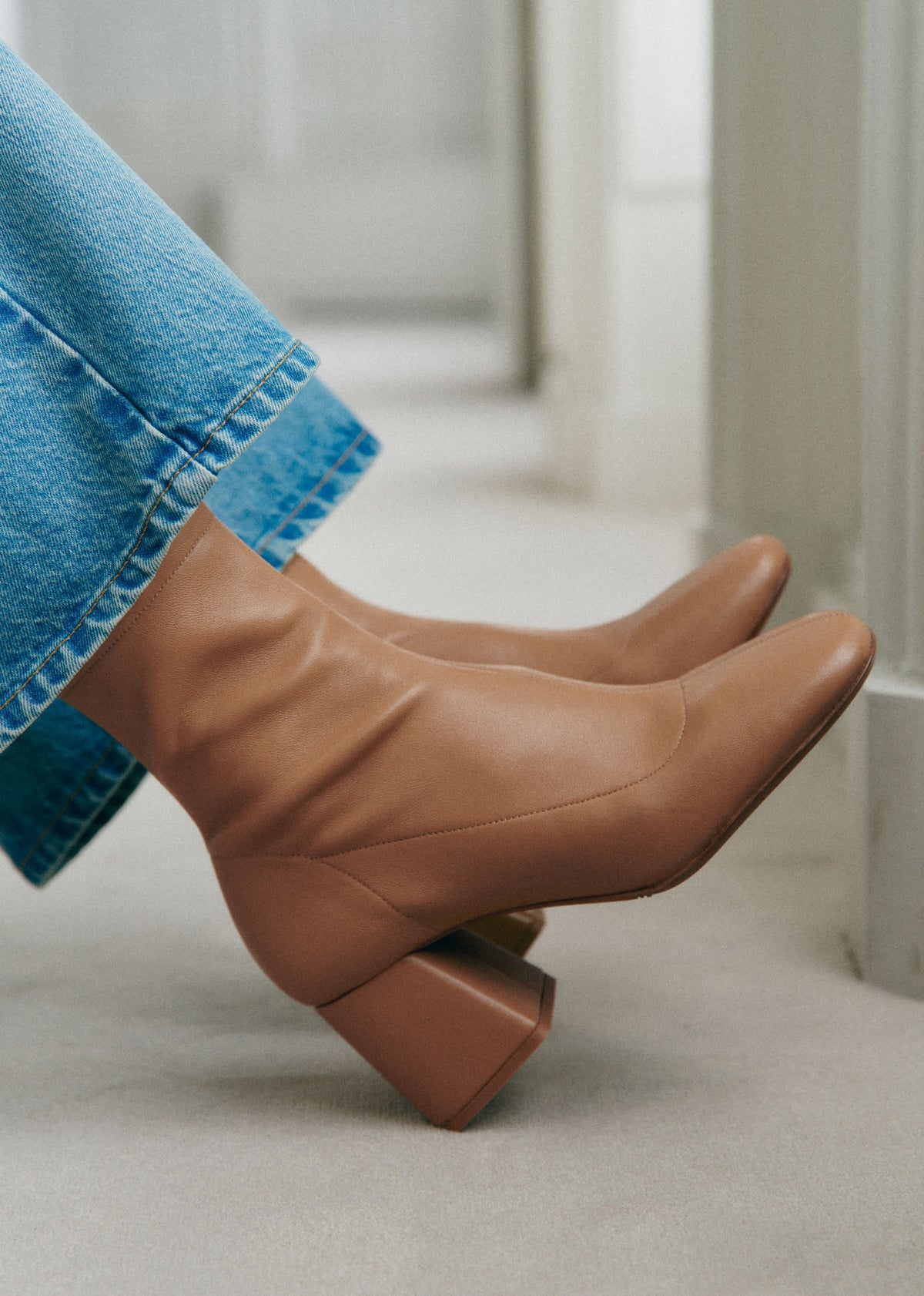 Bottines Aline - Miel Lisse