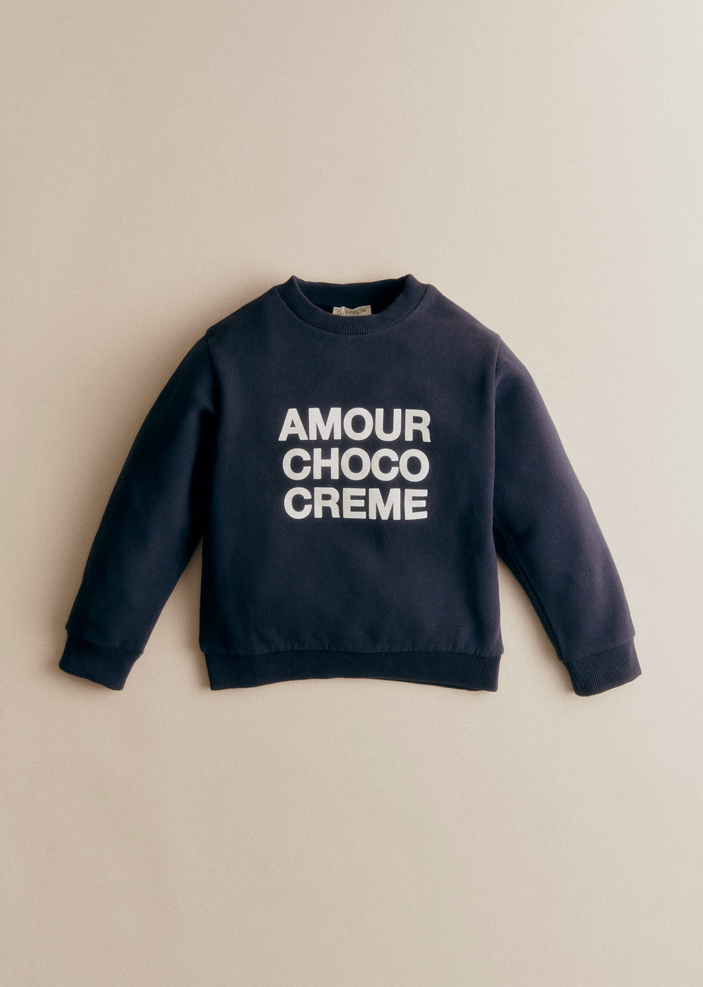 Sweat-Shirt Amour Choco Crème - Marine / Ecru