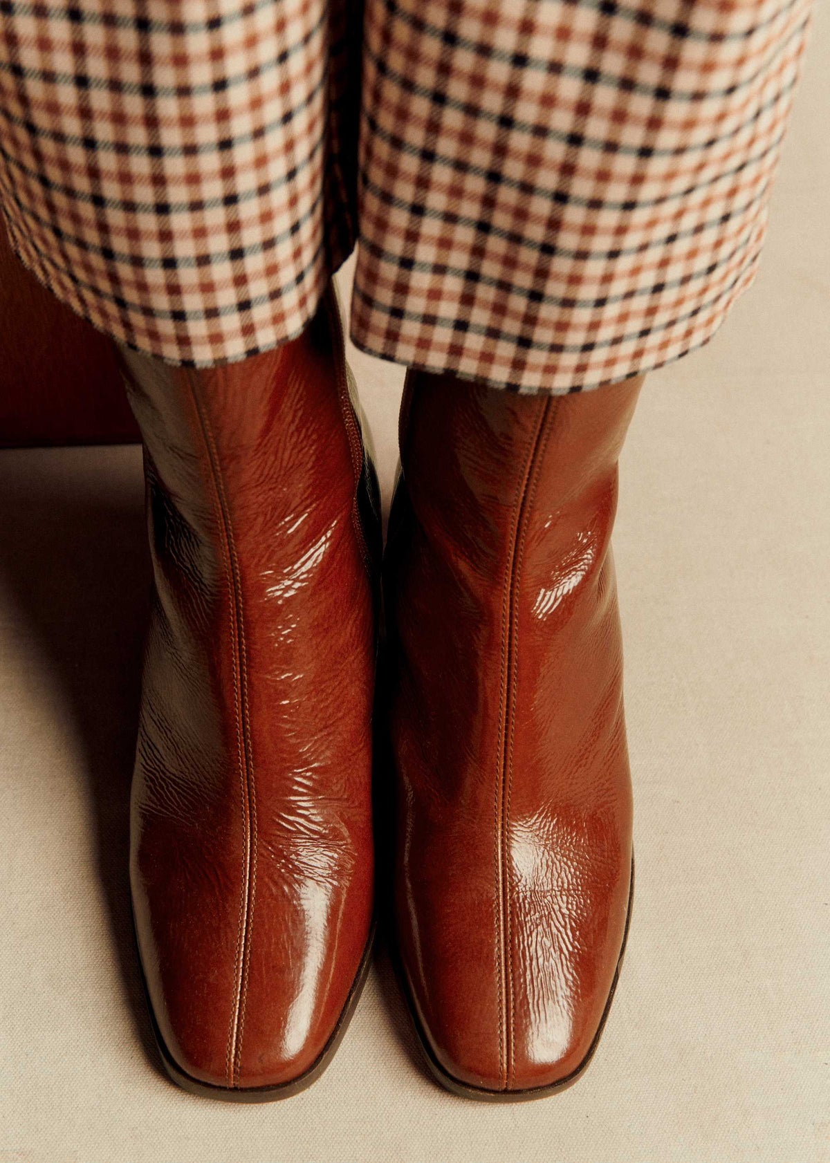 Bottines Axelle - Camel Vernis