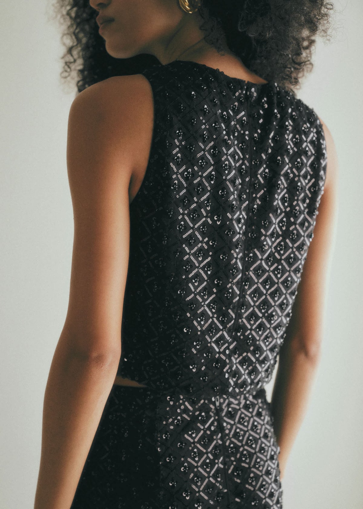 Top Doria - Sequins Noirs