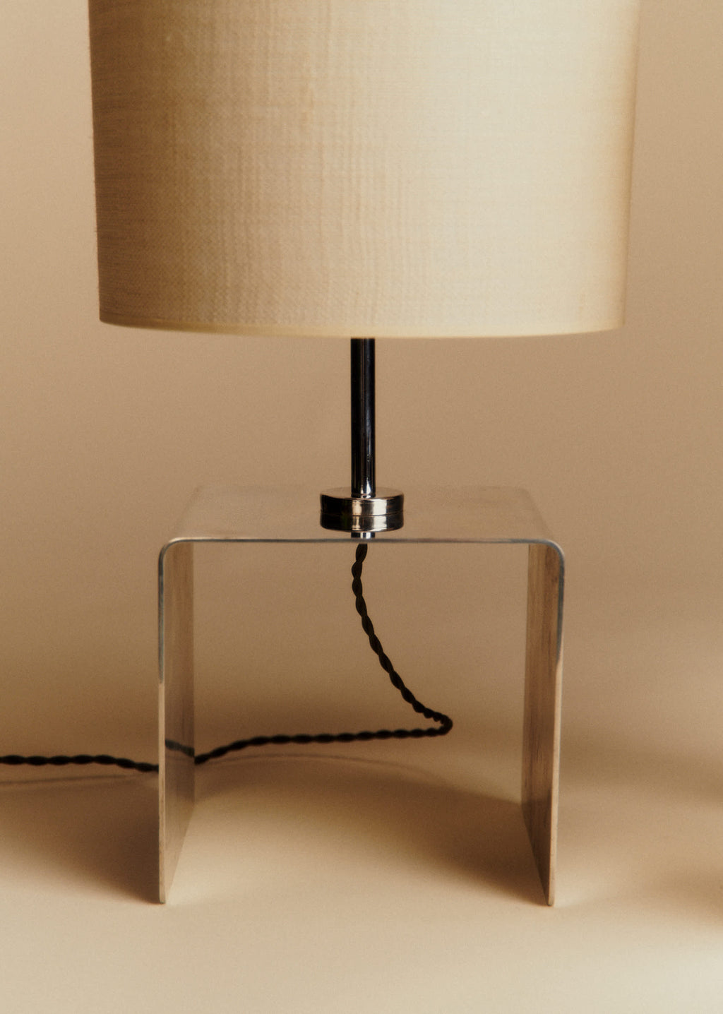 Paire de lampes à poser cubique vintage chromé - Chrome