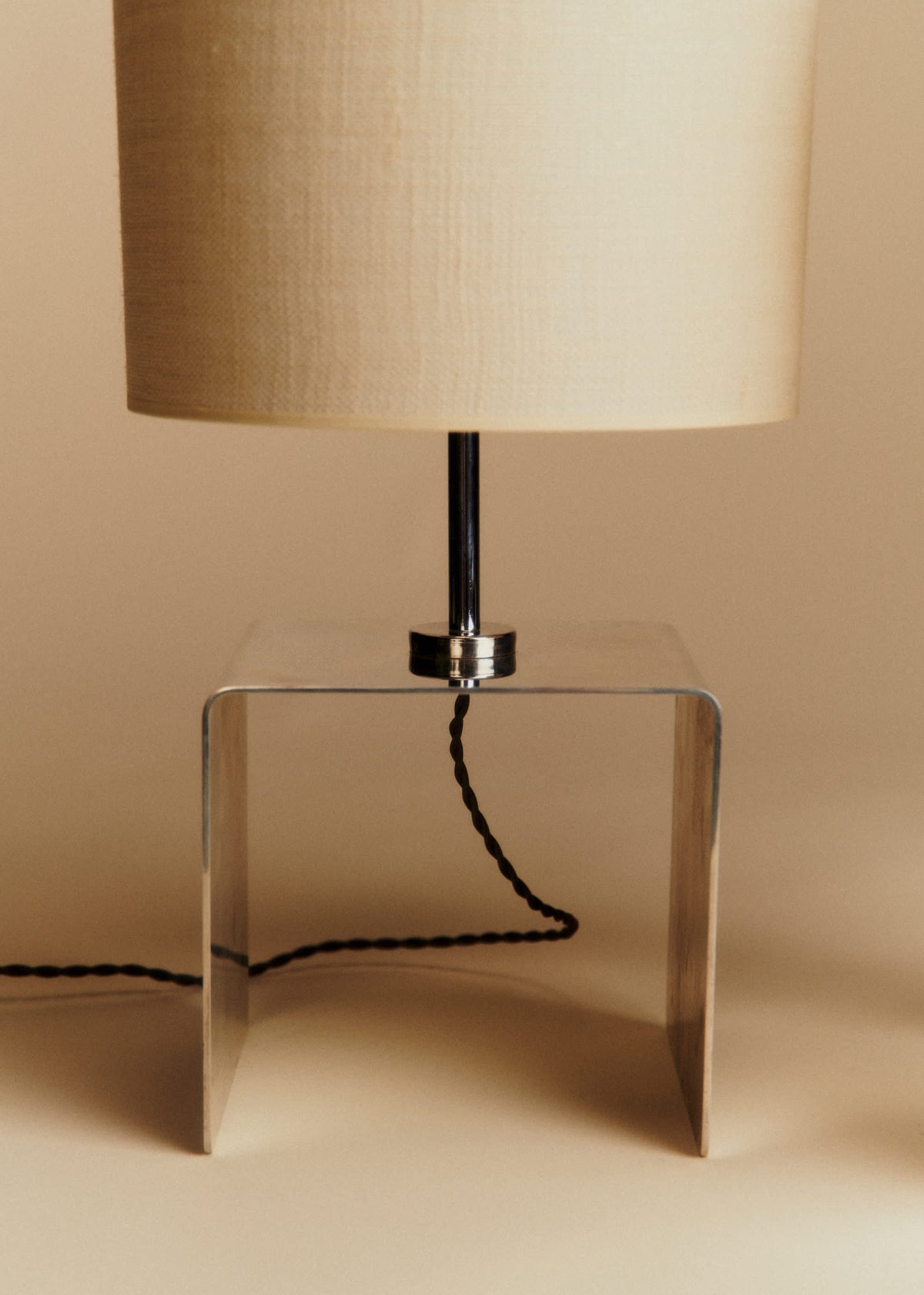 Paire de lampes à poser cubique vintage chromé - Chrome