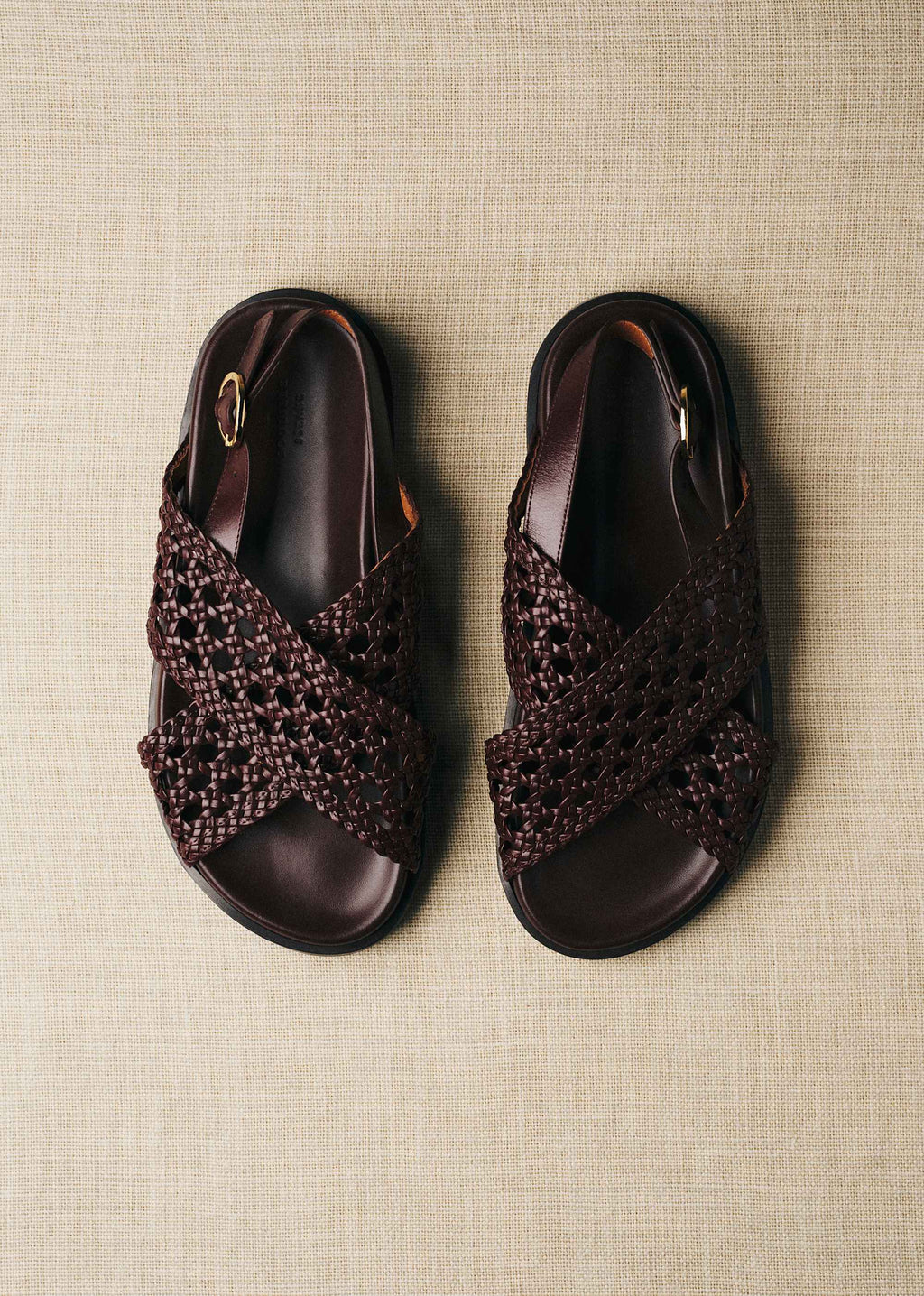 Sandales Low Tilda - Chocolat Lisse Tressé