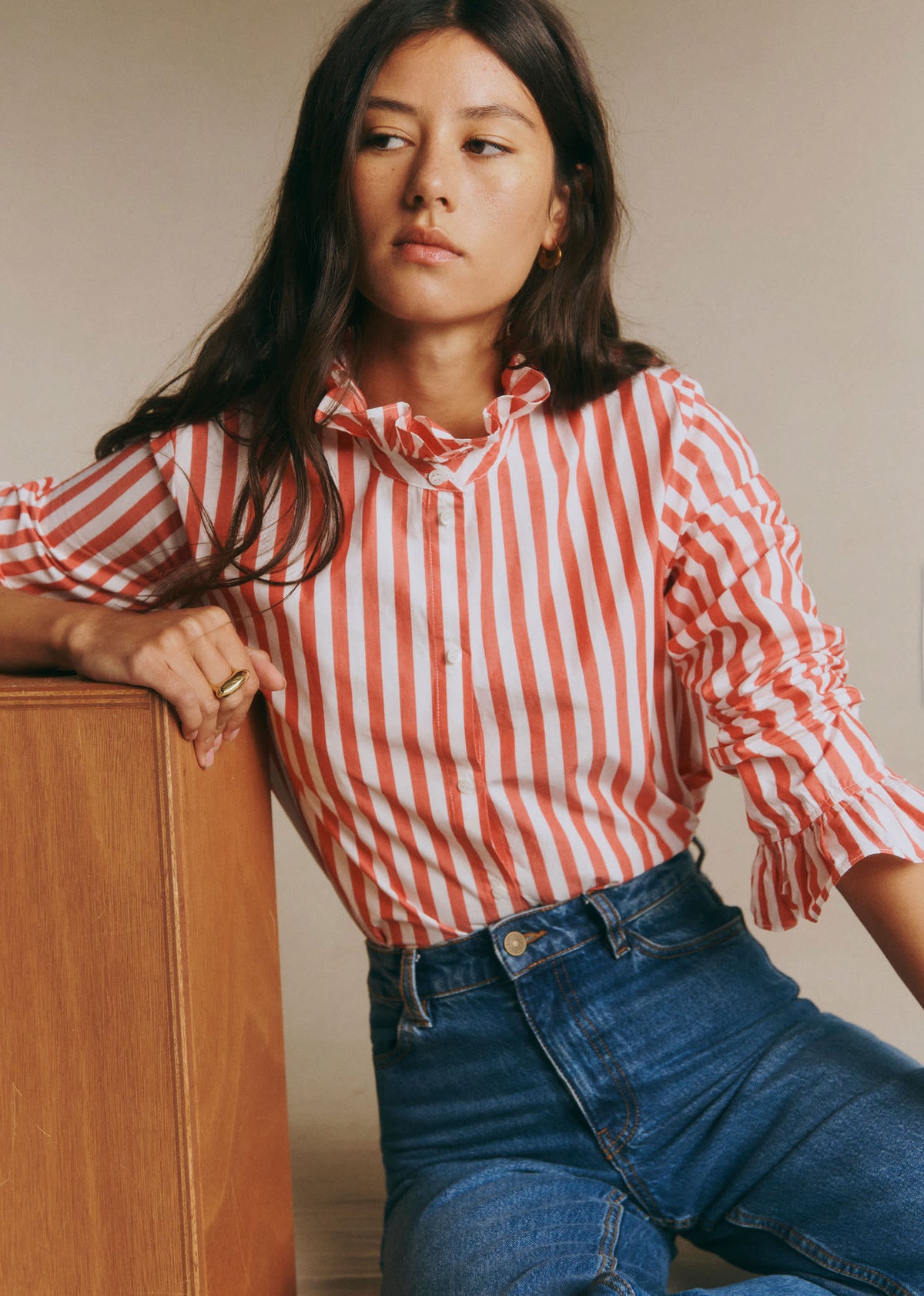 Chemise Erine - Rayures Rouge et Ecru
