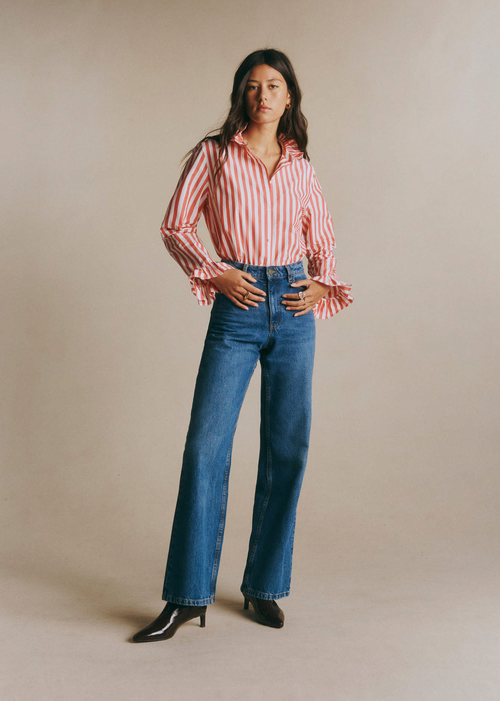 Chemise Erine - Rayures Rouge et Ecru