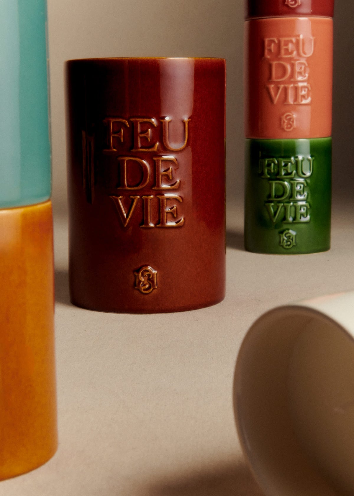 Bougie Feu de vie - Grand modèle - L'ambre - Moka