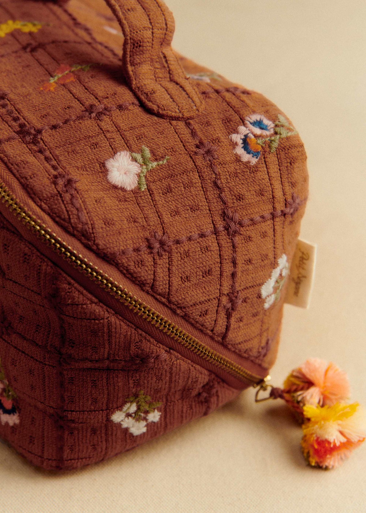Maxi trousse de toilette - Broderie Herbier