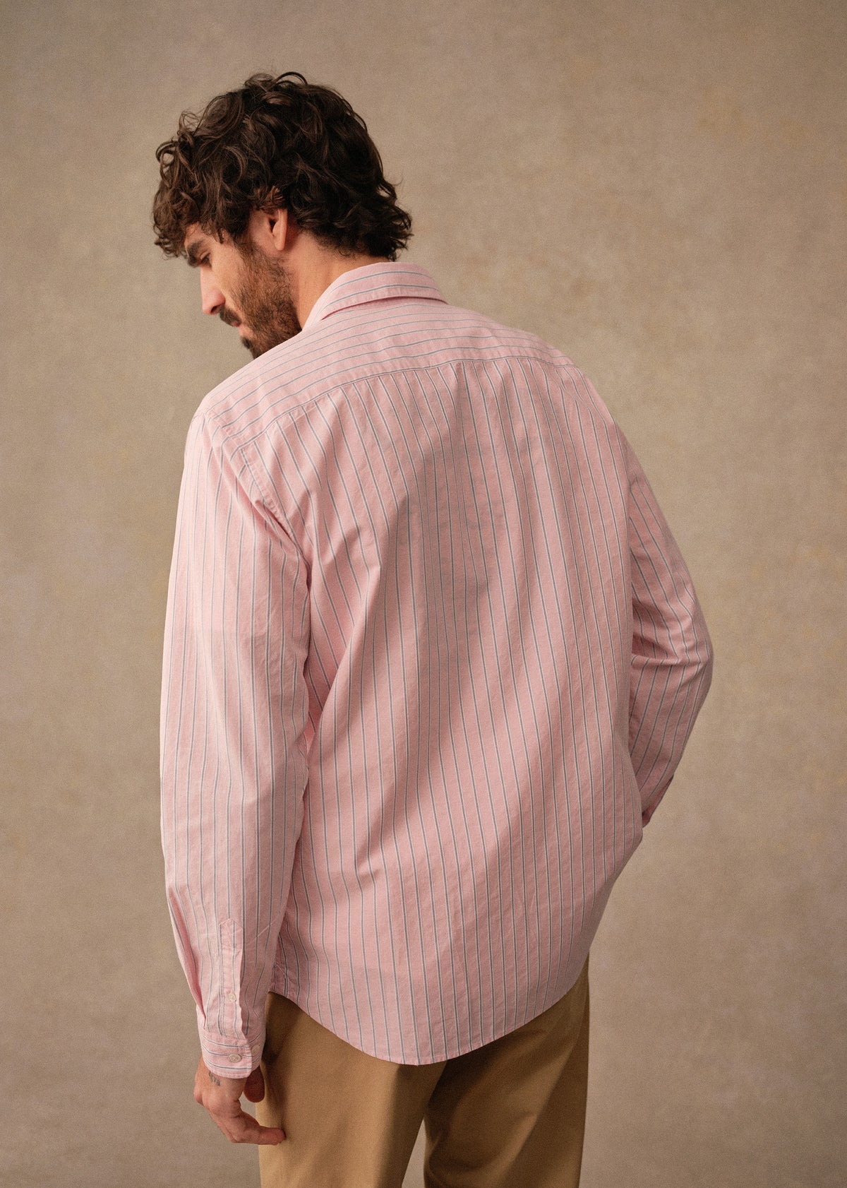 Chemise Charlie - Rose Rayures Bleues
