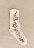 Chaussettes Diana - Fleurs Vintage Ecru