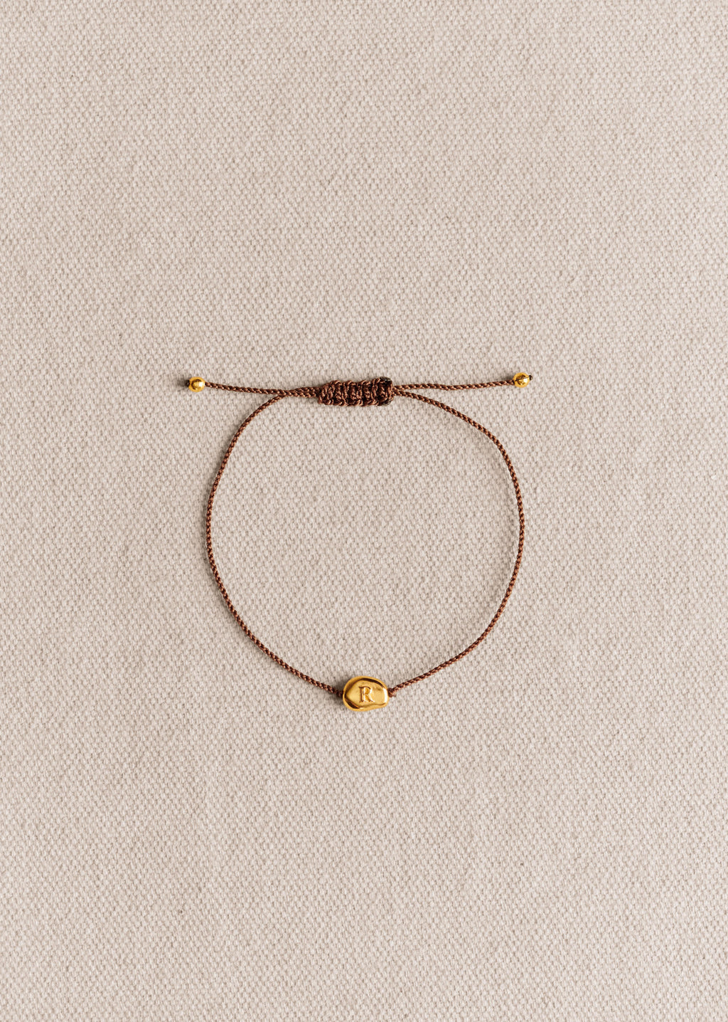 Bracelet Cléo - Chocolat - Lettre R