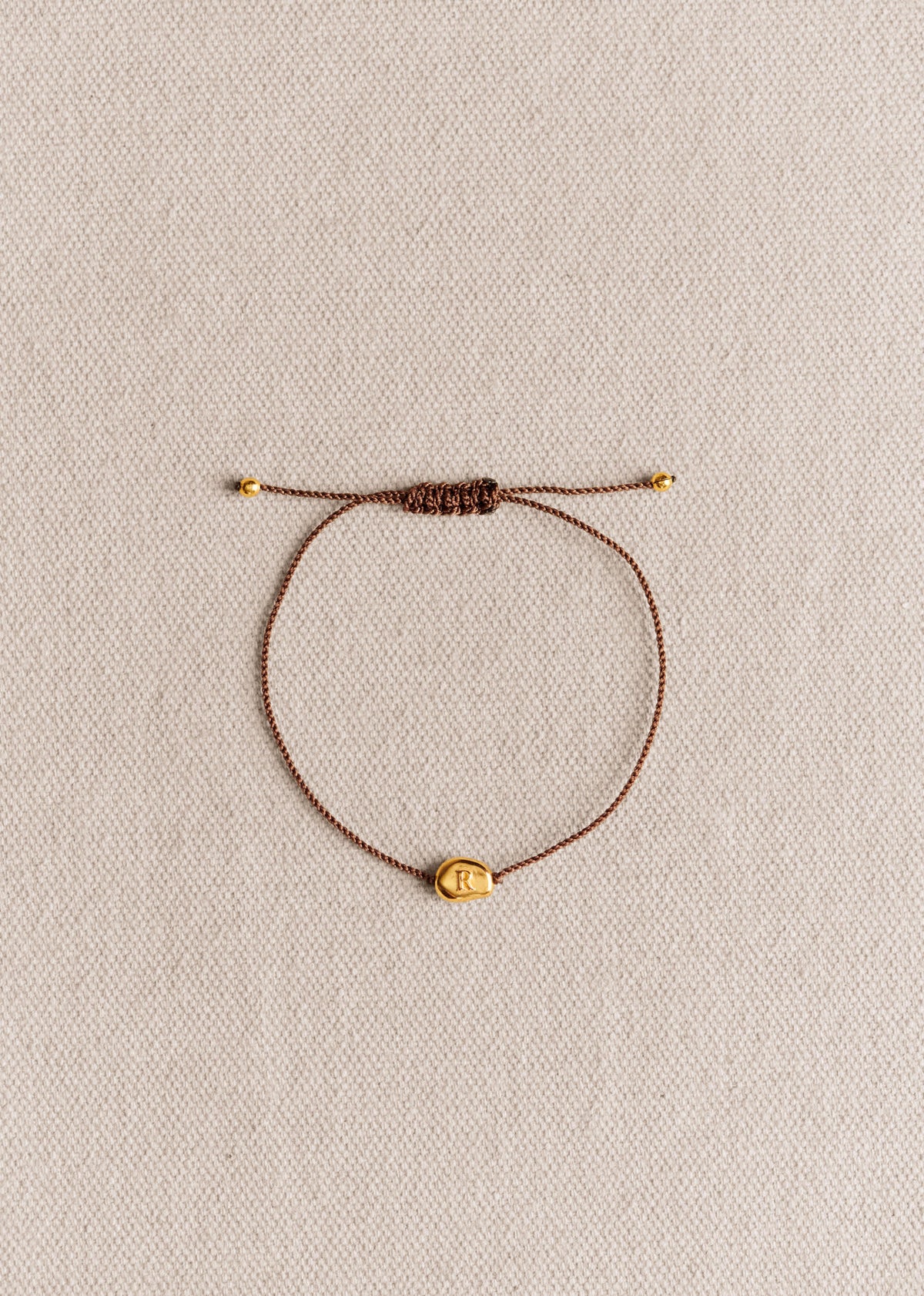 Bracelet Cléo - Chocolat - Lettre R