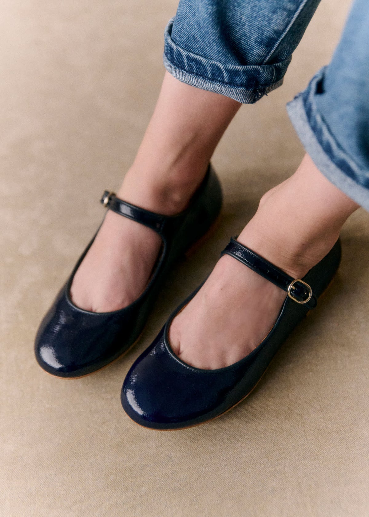 Ballerines Paula - Marine Lisse