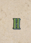 Ecusson vert / bleu - Lettre H - Vert