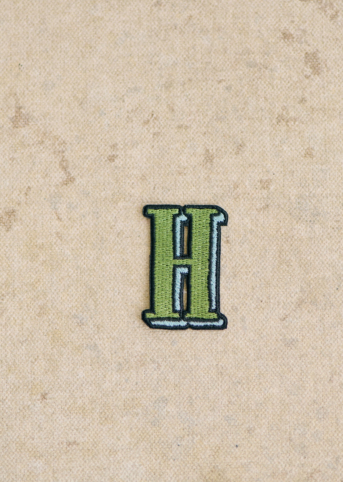 Ecusson vert / bleu - Lettre H - Vert