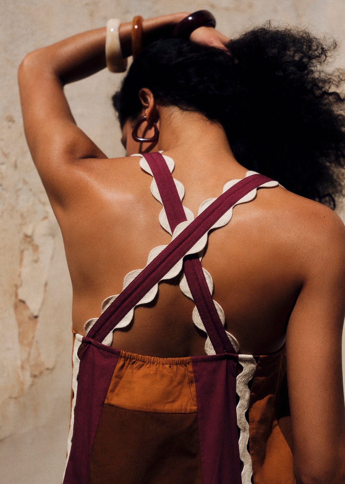 Robe Jackson - Patchwork Brun Camel Bordeaux