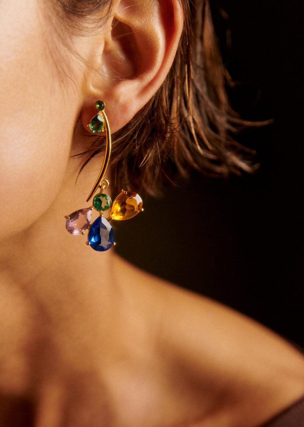 Boucles d'oreilles Gio - Vert d'Eau Multi