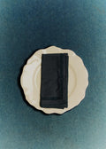 Set de 2 serviettes brodées - Bleu uni