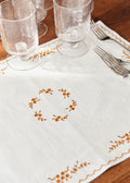 Sets de table - Brodés Primavera - Ecru et Caramel