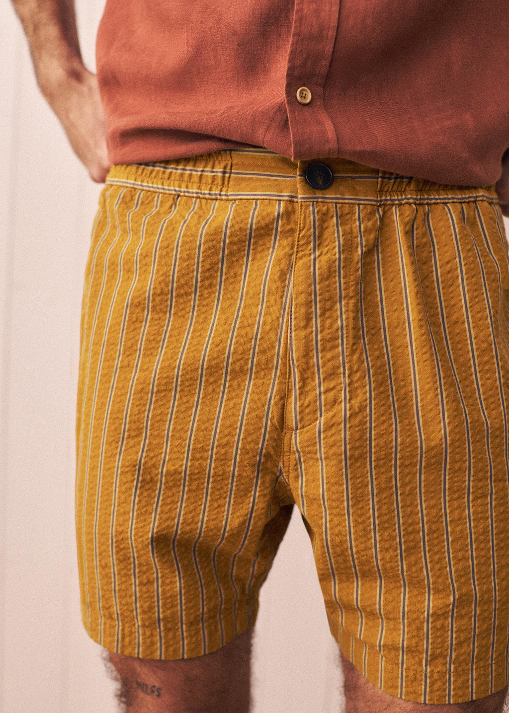 Short Beckett - Moutarde Rayures Grises