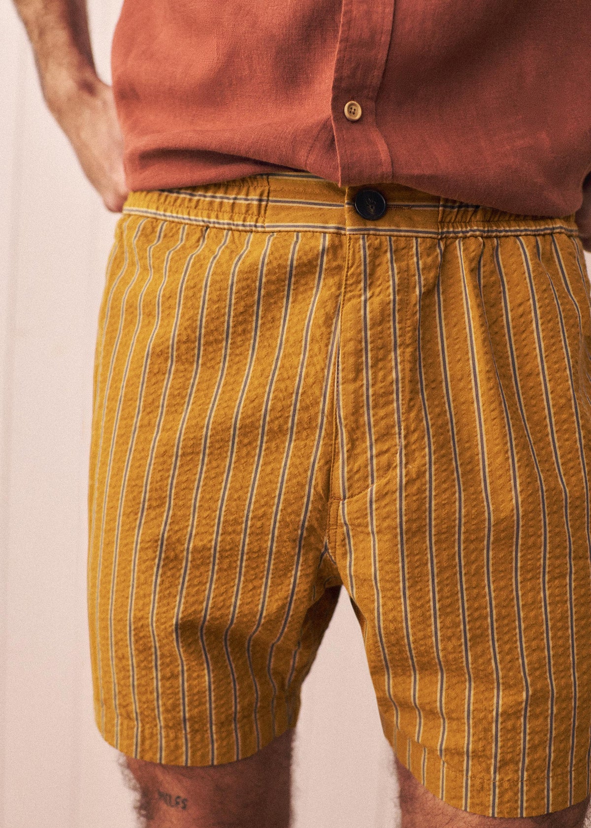 Short Beckett - Moutarde Rayures Grises