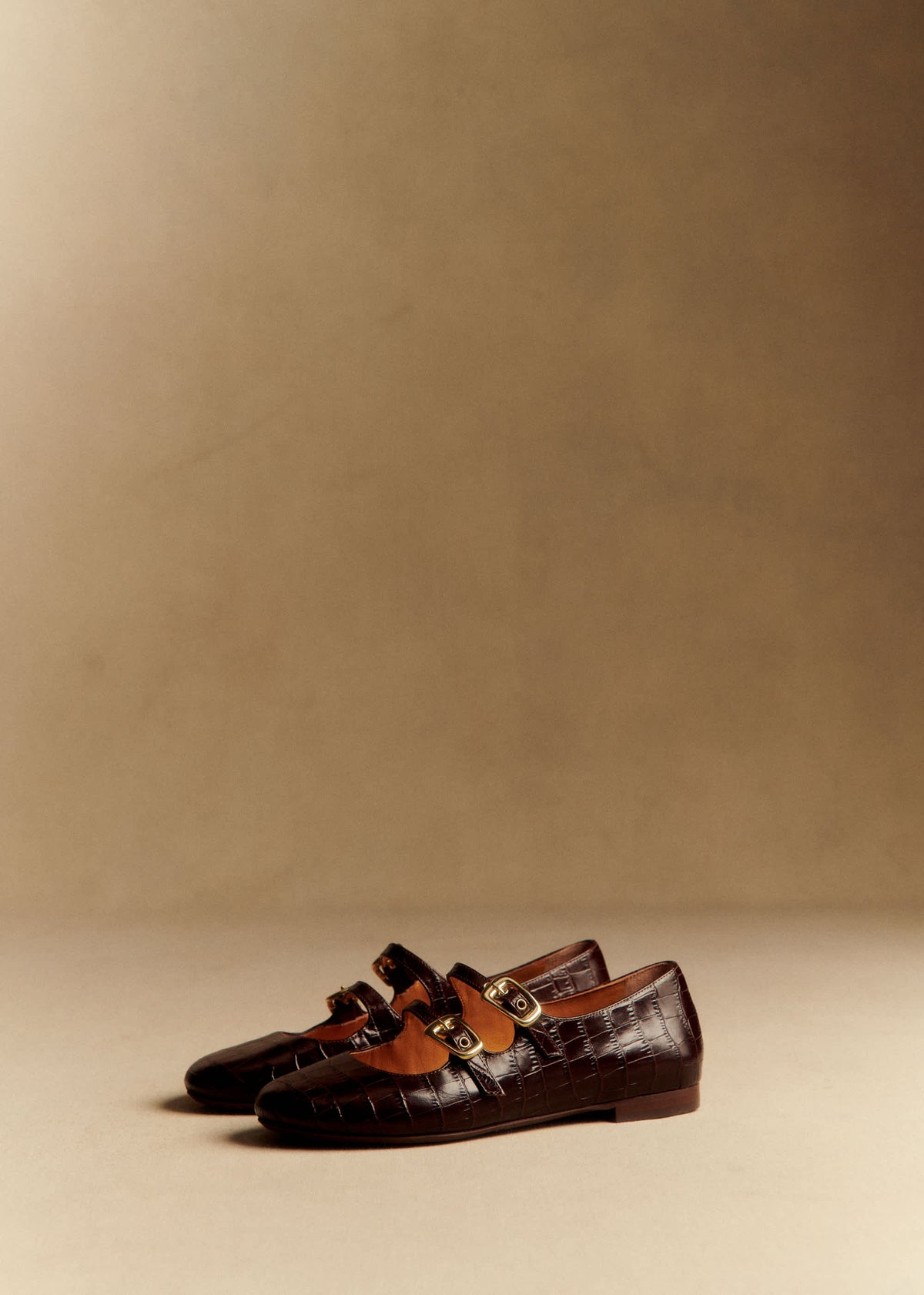 Ballerines Low Clélia - Choco Croco