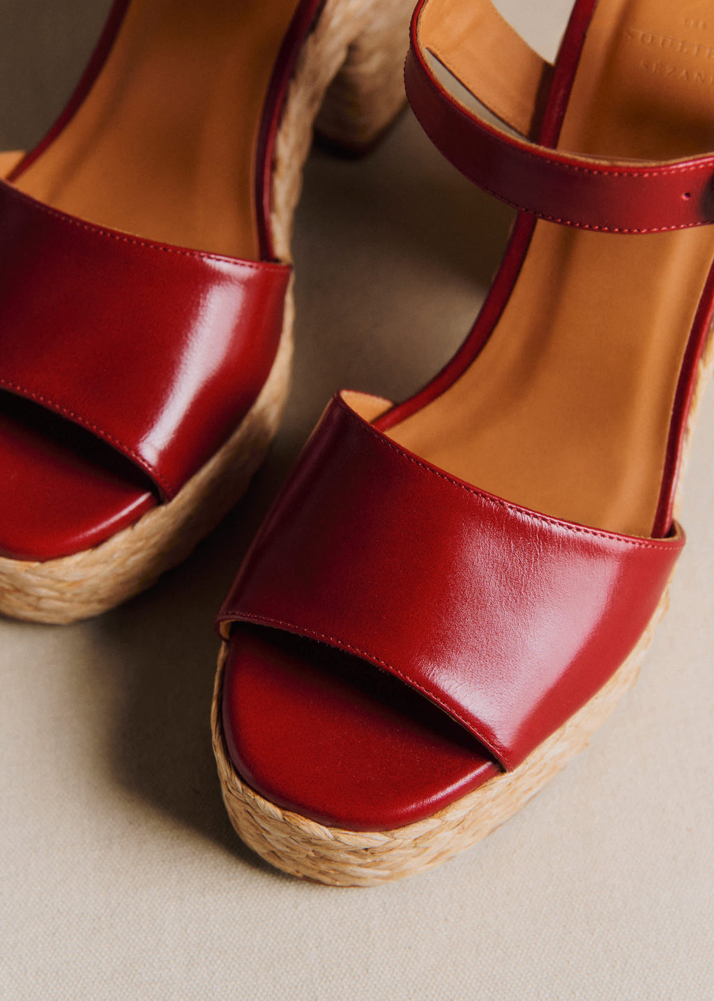 Sandales High Dorothée - Cerise Lisse