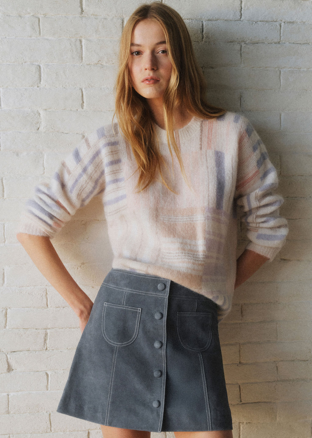Pull Line - Sézane X Sea NY - Imprimé Nude Patchwork