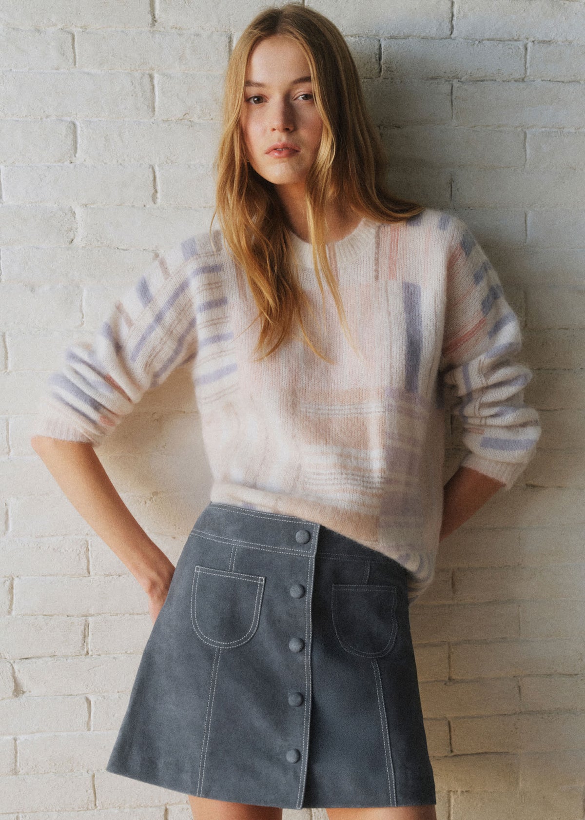 Pull Line - Sézane X Sea NY - Imprimé Nude Patchwork