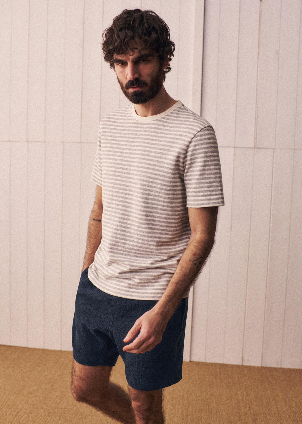 T-Shirt Nilas - Rayures Gris / Écru