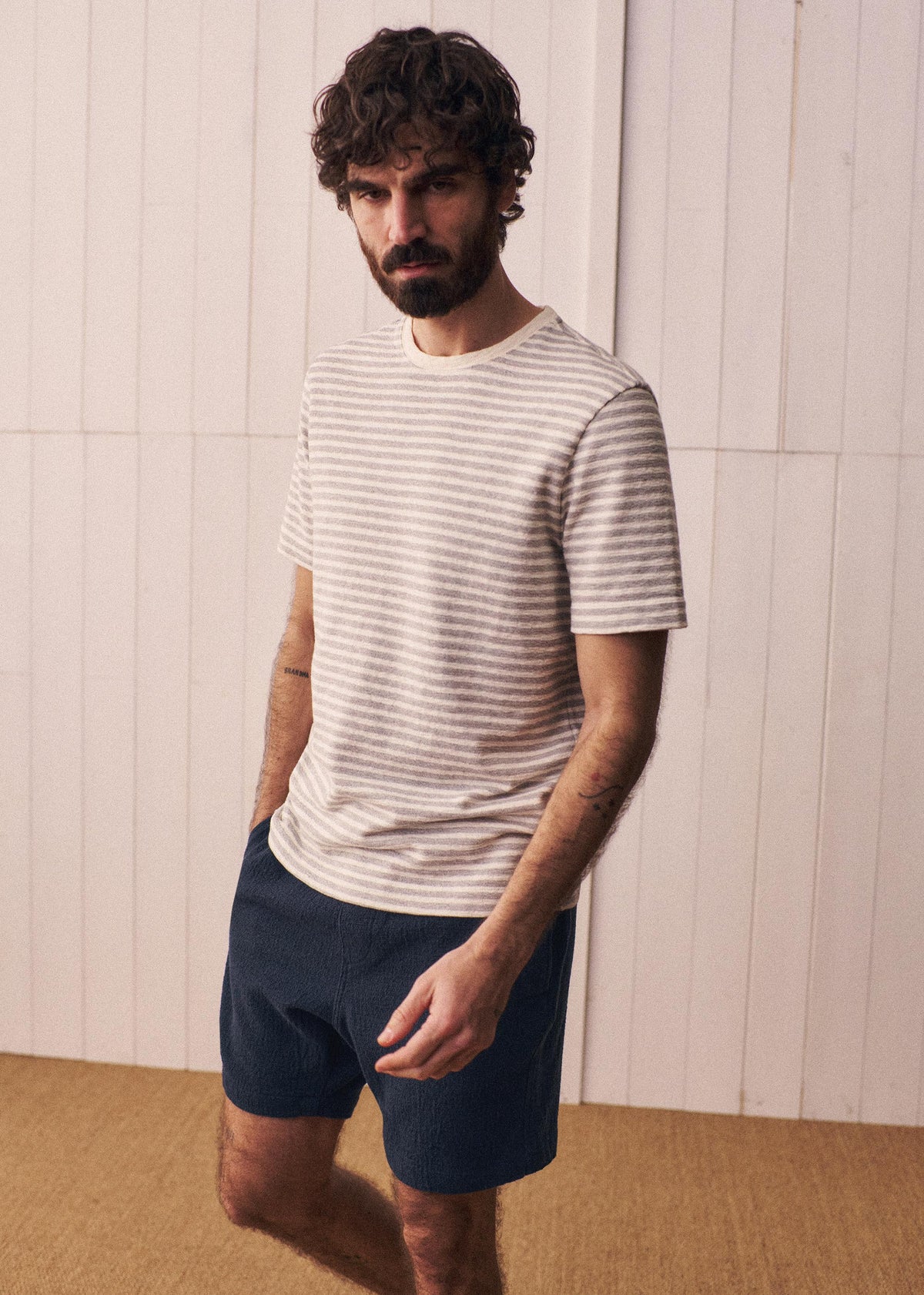 T-Shirt Nilas - Rayures Gris / Écru