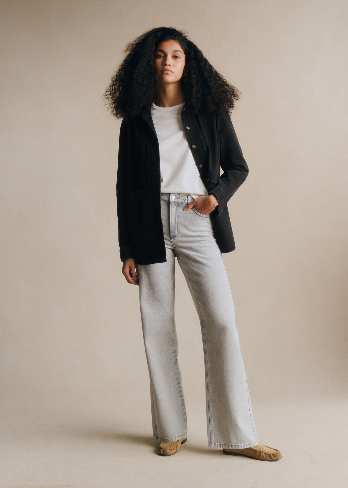 Pantalon Le Wide Leg - Gris Clair