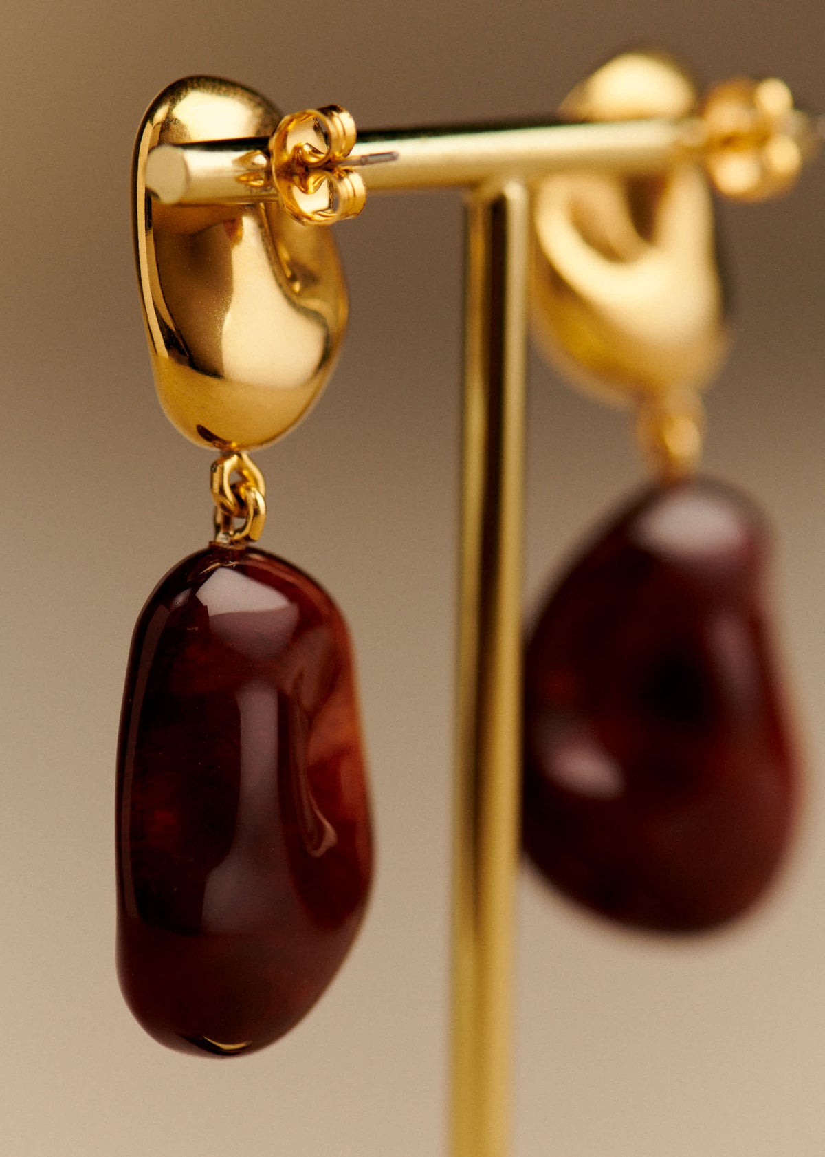Boucles d'oreilles Solene - Brun Doré