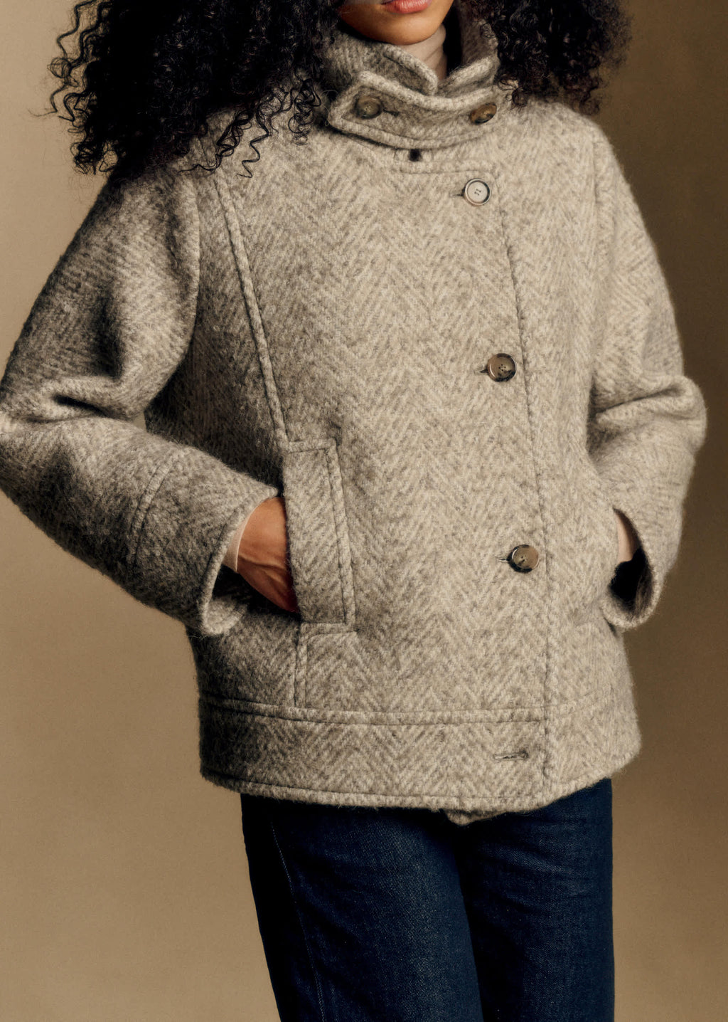 Manteau Charly - Chevrons Beige clair