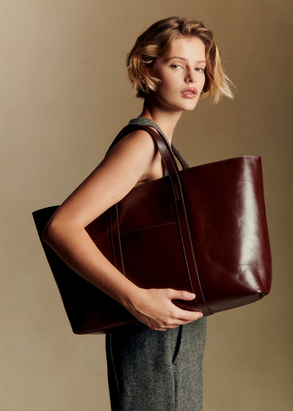 Cabas Maxi Gabin - Chocolat Vintage