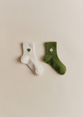 Lot de 2 chaussettes Coeurs - Écru Coeur / Trèfle Vert Chance