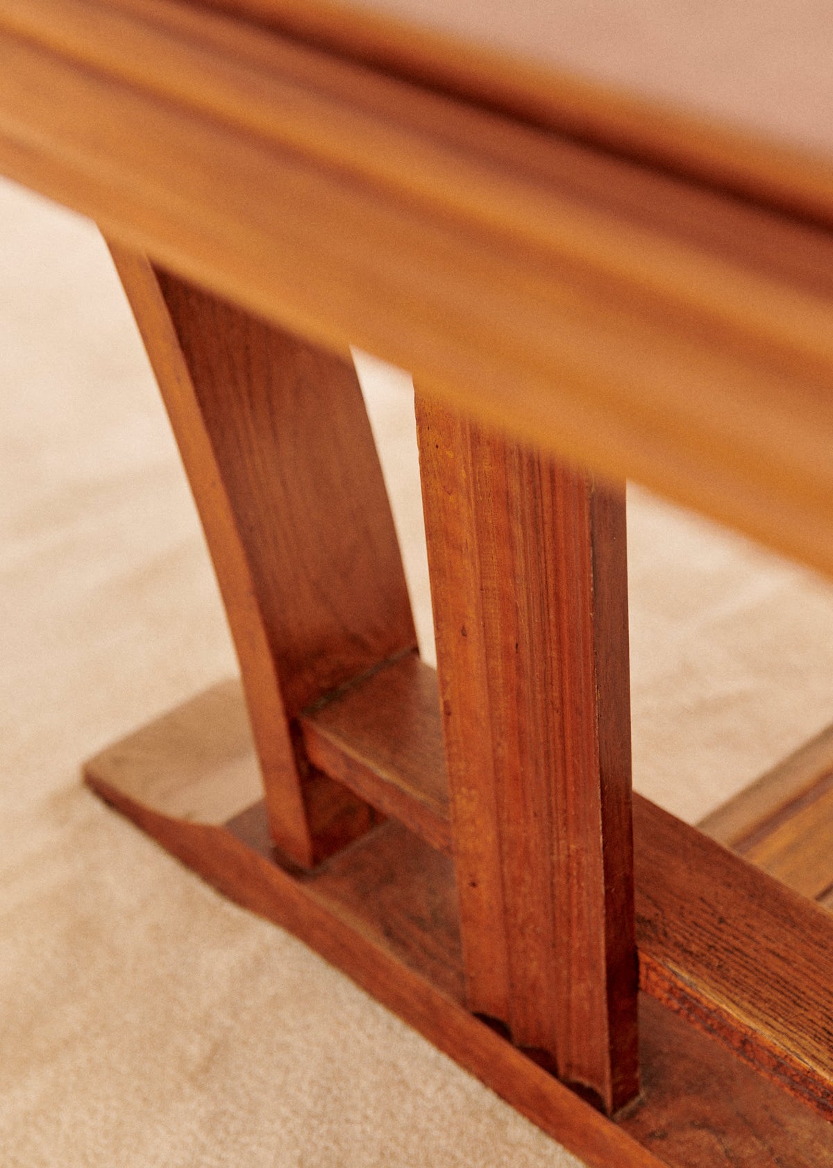 Table à manger avec plateau damier marqueterie vintage - Chêne