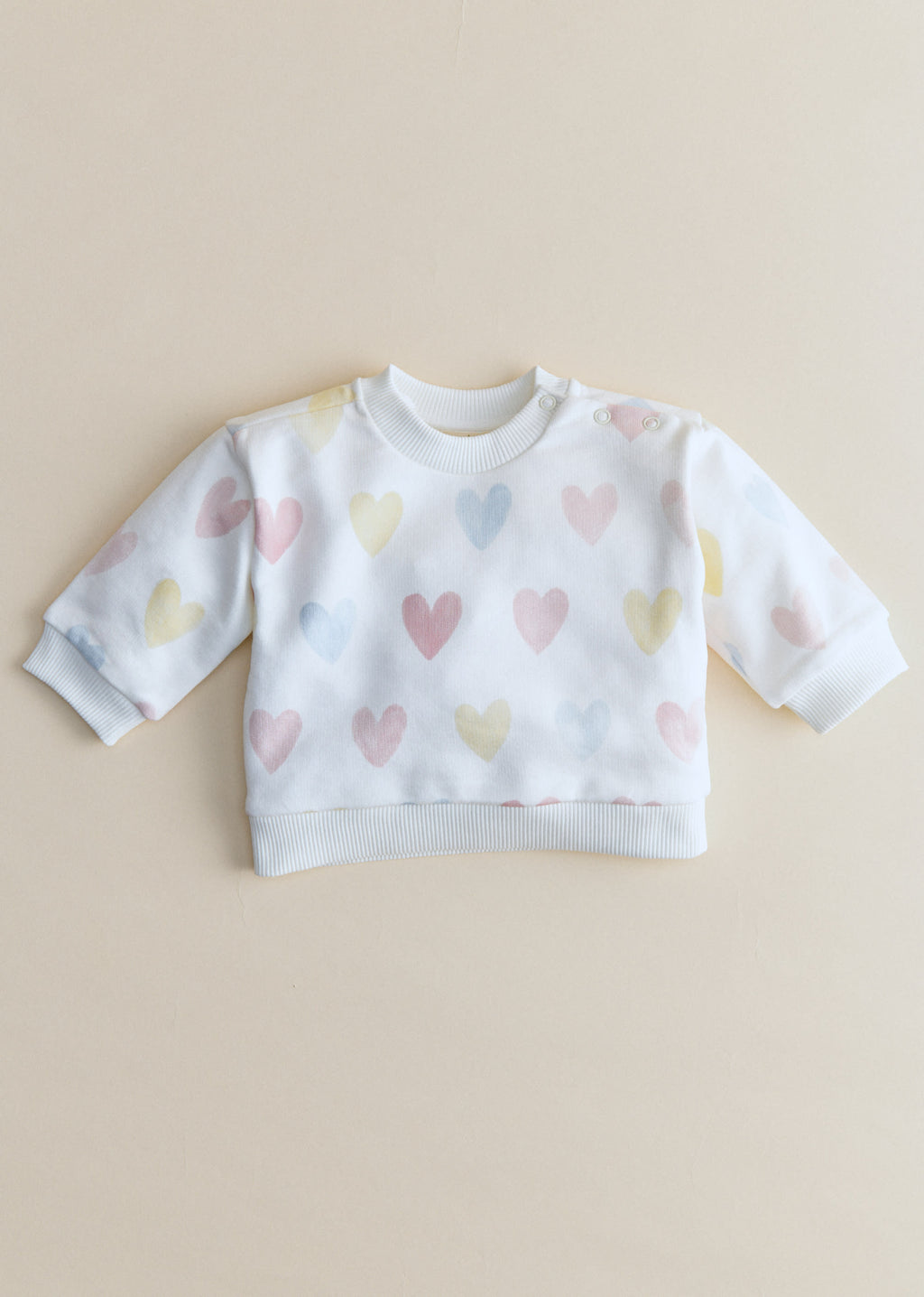 Sweat-Shirt Lary - Ecru / Coeur Pastel
