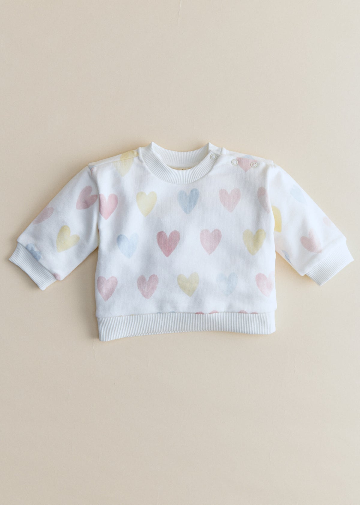 Sweat-Shirt Lary - Ecru / Coeur Pastel