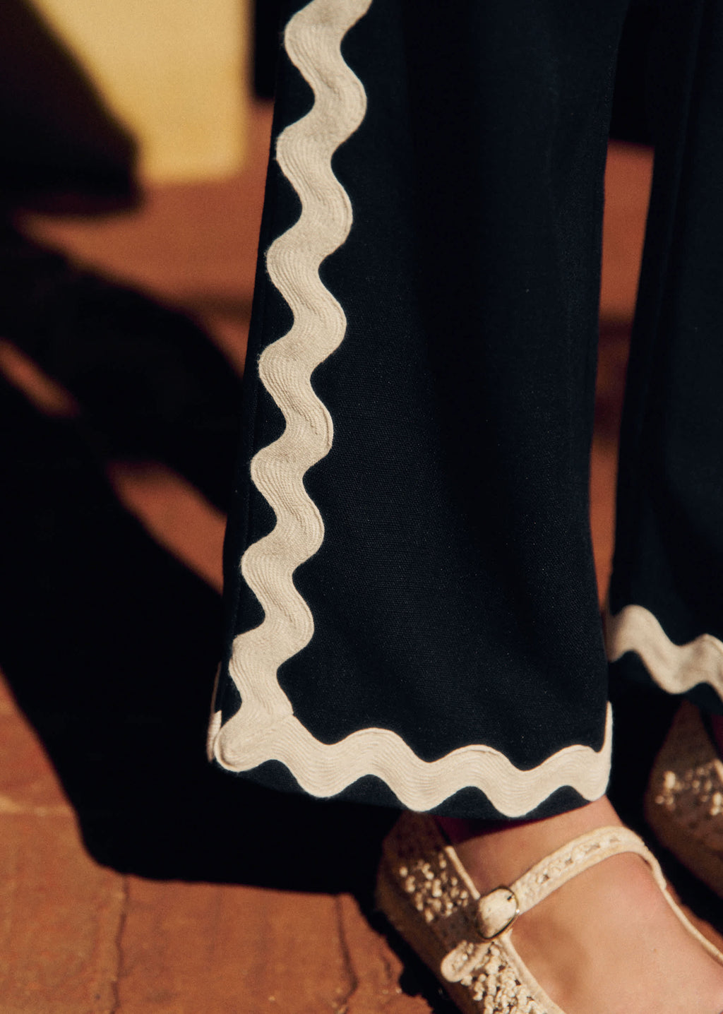 Pantalon Fausto - Noir Zigzag Ecru