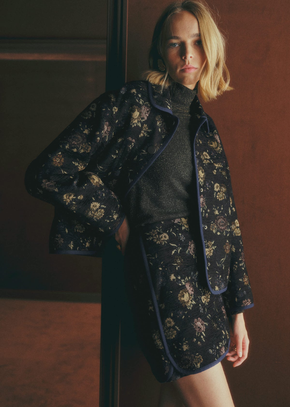 Veste MIO - Jacquard fleur vintage