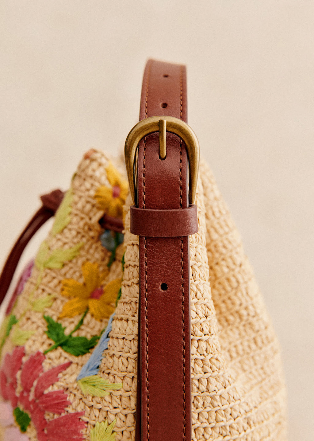 Bourse Mini Farrow - Raphia Broderie Fleurs Multico