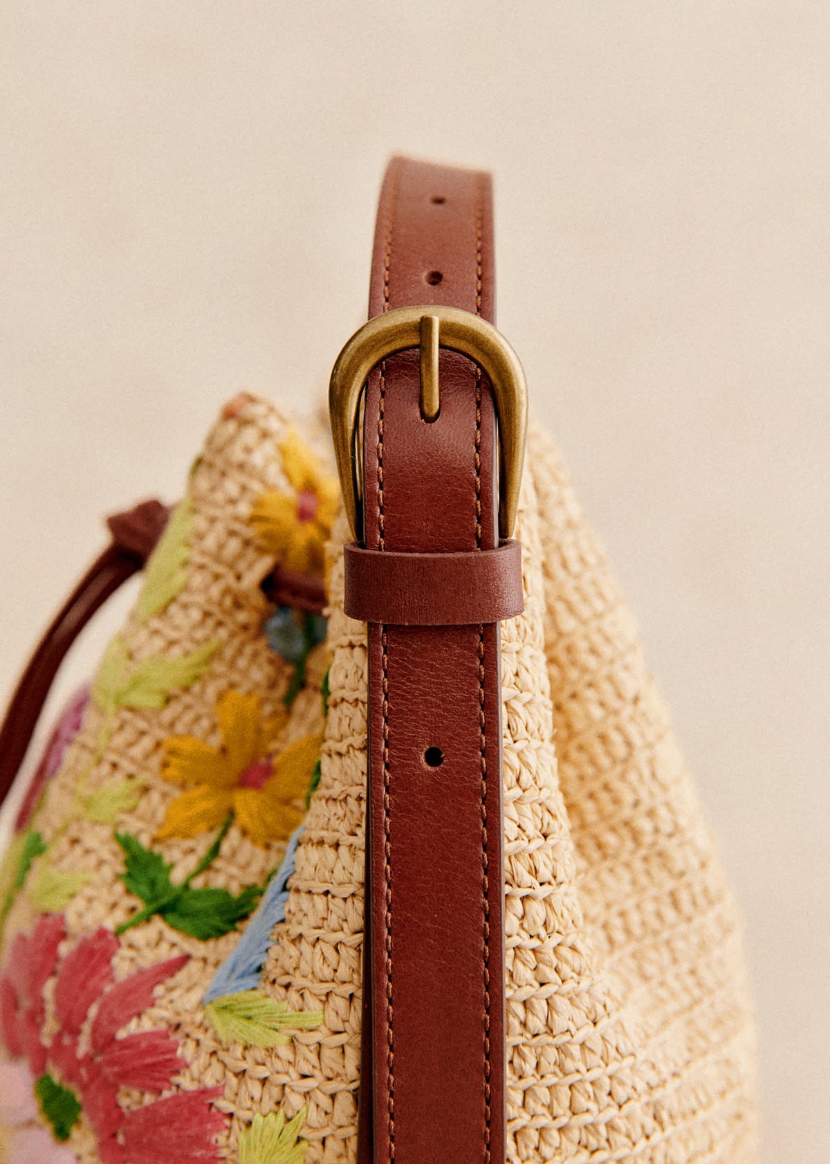 Bourse Mini Farrow - Raphia Broderie Fleurs Multico