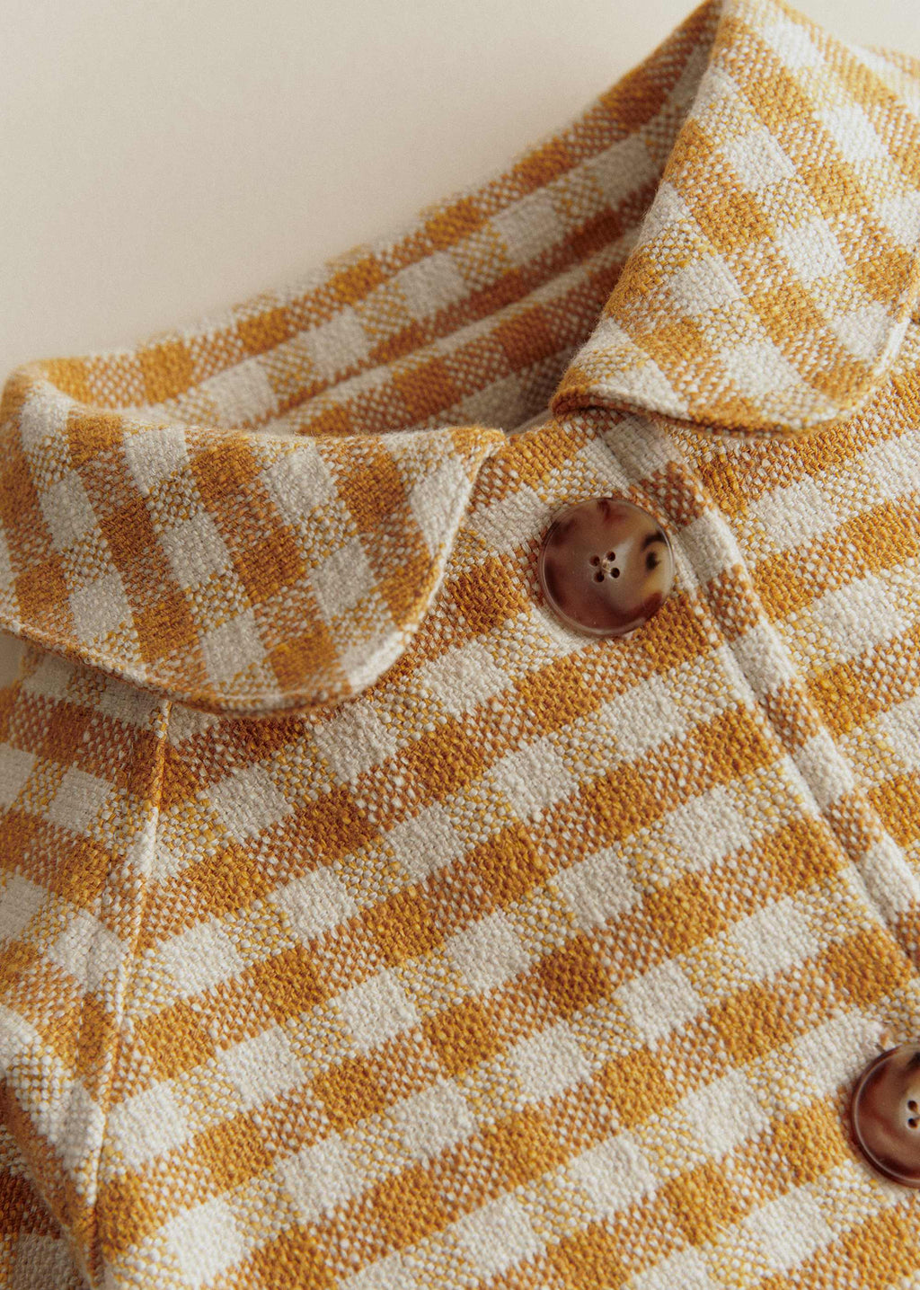 Manteau Polla - Carreaux Vichy Ocre Ecru