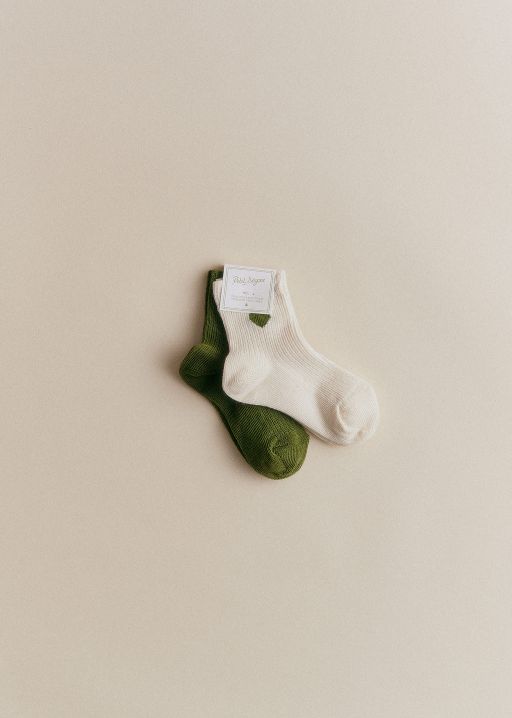 Coffret de 2 chaussettes Coeur - Écru Coeur / Trèfle Vert Chance