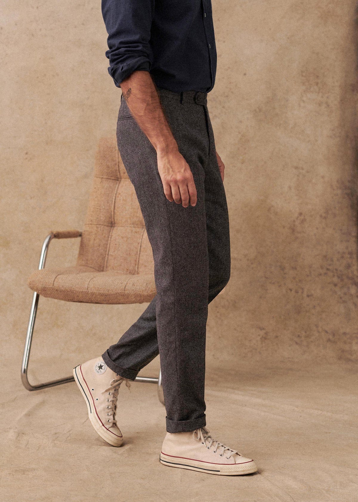 Pantalon Carl - Tweed Anthracite
