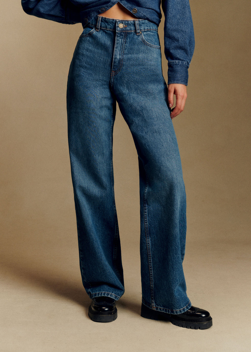 Pantalon Le Wide Leg - Bleu Moyen